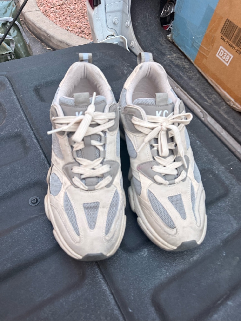 Neutral Gray Cream Sneakers